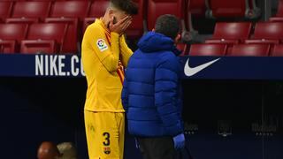 Gerard Piqué tiene un esguince en la rodilla derecha, informó Barcelona