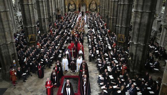 Una vista general dentro de la Abadía de Westminster antes del funeral de estado de la reina Isabel II el 19 de septiembre de 2022 en Londres, Inglaterra. (Foto de Frank Augstein / PISCINA / AFP)