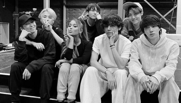 Ariana Grande sorprendió con fotografía junto a BTS durante ensayos de los Grammy 2020. (Foto: Instagram)