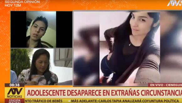 Desaparece escolar que habría sido extorsionada por su ex enamorado en Cieneguilla. (Foto captura de TV)