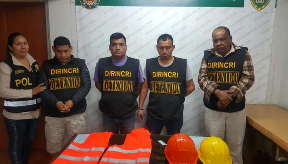 Banda 'Los magníficos de Chorrillos' fueron detenidos ayer en Chorrillos. (PNP)