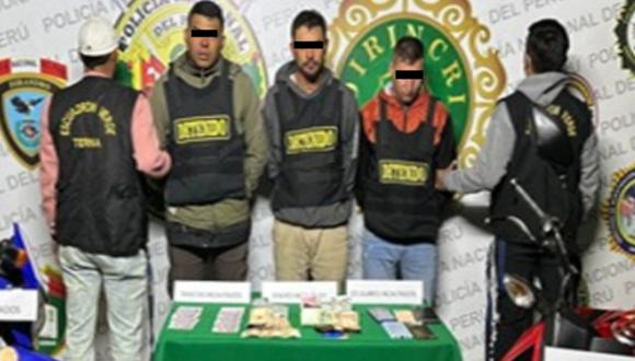 Los sujetos integrarían la banda criminal “Los Cobradiario del Sur”. (Foto: PNP)
