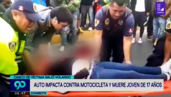Según testigos de la zona, el conductor del auto apareció sorpresivamente, provocando el choque contra la moto. (Foto: Latina)