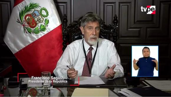 Sagasti anunció medidas para Lima Metropolitana. (Captura TV Perú)