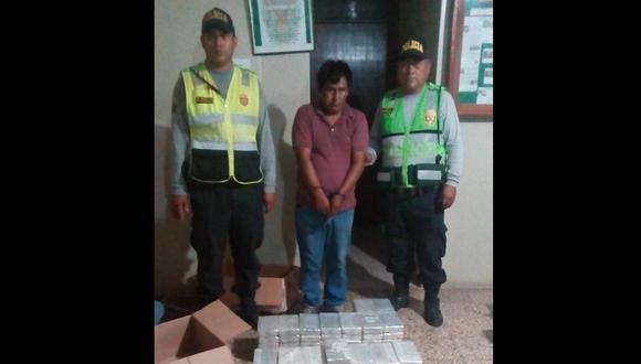 Arequipa: Detienen a transportista con 150 kilos de clorhidrato de cocaína en Camaná (Foto: PNP)
