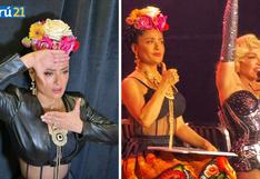 Dos diosas juntas: Salma Hayek se viste de Frida Kahlo y sube al escenario junto a Madonna