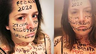 Yidda Eslava escribió en su cuerpo los nombres de las 24 víctimas de feminicidio de este año