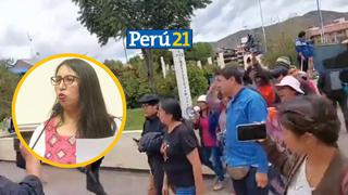 Congresista Ruth Luque quiso unirse a la marcha, pero fue explusada por los manifestantes en Cusco | VIDEO