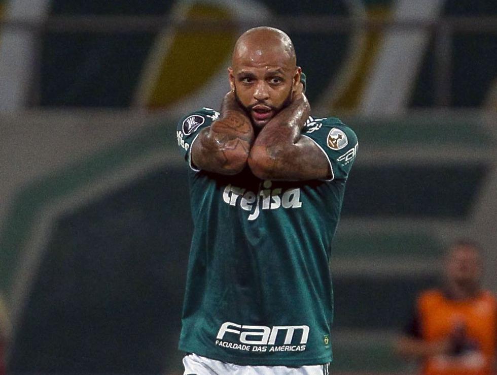 Felipe Melo fue sustituido en el segundo tiempo del partido del domingo en que Palmeiras empató 0-0 ante Chapecoense por Brasileirao. (AFP)