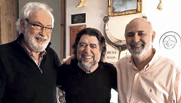 Pedro Coronado, Joaquín Sabina y Ricardo Lago en la Nochevieja de 2016.