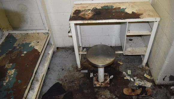 Así se ve la celda de esta cárcel de EE. UU. en la que murió Lashawn Thompson, según el abogado de su familia. Foto: Facebook Michael Harper
