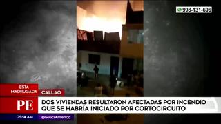 Callao: cortocircuito provoca incendio y deja dos casas afectadas