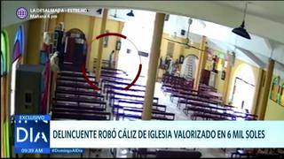Delincuente roba un cáliz de una iglesia valorizada en 6 mil soles en el Callao