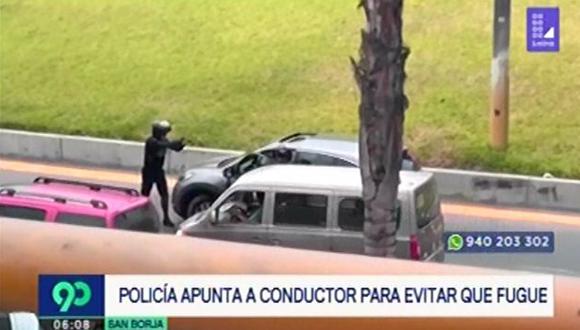 Intervención policial ocurrió en la Vía Expresa de Javier Prado, en San Borja. (Captura: Latina)
