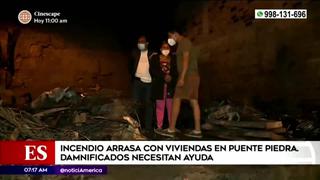 Puente Piedra: viviendas fueron consumidas por incendio en Navidad