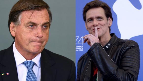 Declaraciones de Bolsonaro son virales por un error al confundir a Jim Carrey con un político estadounidense. (Foto: composición AFP)