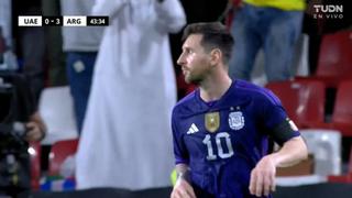 Lionel Messi define al segundo poste para anotar el 4-0 de Argentina sobre Emiratos Árabes Unidos [VIDEO]