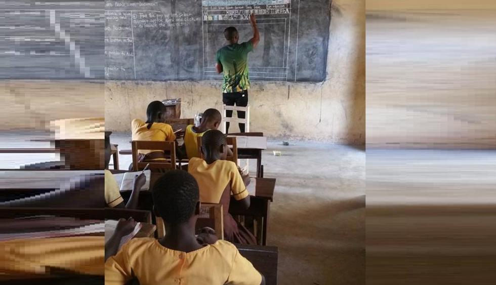 Owura Kwadwo, el profesor de Ghana que enseña a alumnos de una escuela rural a usar Word con tiza y pizarra, ha sido contactado por la compañía Microsoft. (Facebook: Owura Kwadwo)