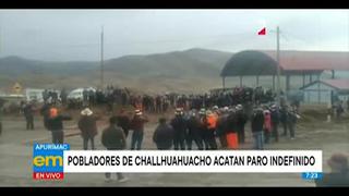 Apurímac: pobladores de Challhuahuacho acatan paro indefinido y exigen presencia de premier Bermúdez