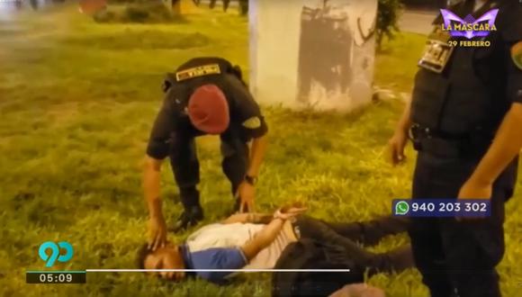 Agentes de la Unidad de Emergencia lograron capturar al ciudadano de nacionalidad venezolana que perpetró el robo. (Foto captura: Latina)