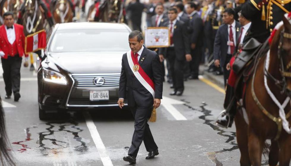 Ollanta Humala partió hacia el Congreso de la República para dar su último mensaje de 28 de julio. (Luis Gonzales)