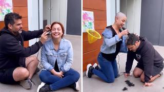 Natalia Salas y su novio se rapan el cabello en medio de su batalla contra el cáncer [VIDEO]