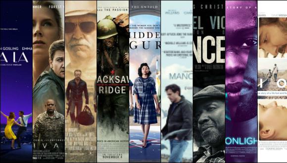 9 cintas competirán por el premio a 'Mejor Película' en los Oscar 2017.