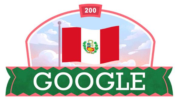 Google modificó su logo en homenaje a los 200 años de la proclamación de la Independencia del Perú. (Foto: Google)