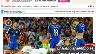 Copa del Mundo 2014: Prensa de Argentina lamenta el "sueño frustrado"