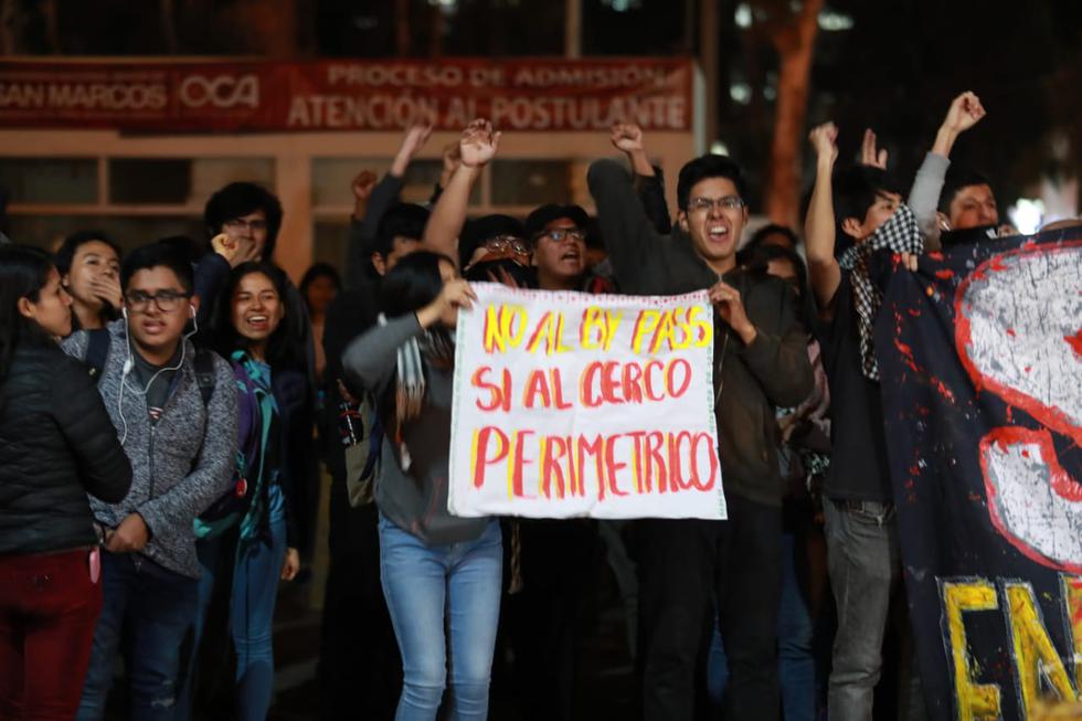 Protesta de estudiantes de la universidad San Marcos. (Lino Chipana/GEC)