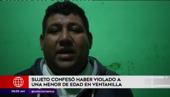 Roberto Salinas Chapana amenazaba a la adolescente de 13 años con difundir fotografías íntimas. (Captura: América Noticias)(Video: América Noticias)