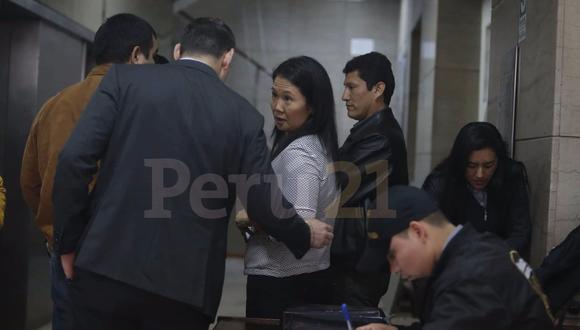 Antes de ser detenida, Keiko Fujimori legó pasadas las 9:30 a.m. a la Fiscalía para responder por los presuntos aportes irregulares que habría recibido su campaña presidencial en 2011. (Mario Zapata/Perú21)