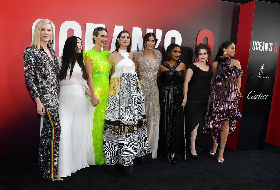 Las protagonistas de la película serán Sandra Bullock, Anne Hathaway, Cate Blanchett, Rihanna, Sarah Paulson, Mindy Kaling, Helena Bonham Carter y Awkwafina. (Créditos: AFP)