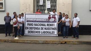 Reniec: sindicato de trabajadores acatará paro de 48 horas el 2 y 3 de noviembre