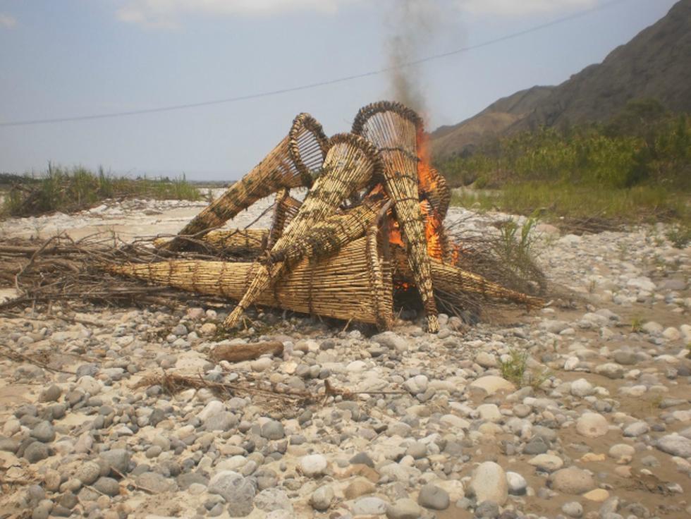 Destruyen cerca de 40 cestos para caza ilegal de camarones en río Cañete. (Ministerio Público)