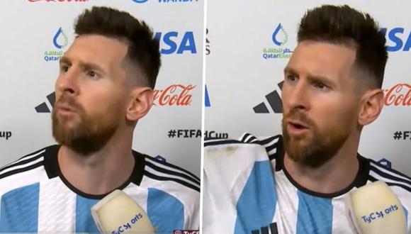 Lionel Messi dejó una frase viral tras victoria de Argentina en Qatar 2022. (Foto: TyC Sports)