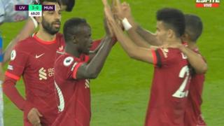 Gol de Liverpool: Sadio Mané anotó el 3-0 sobre Manchester United tras la asistencia de Luis Díaz