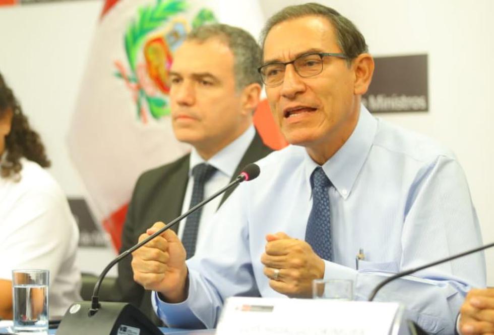 El presidente de la República, Martín Vizcarra, realizó una conferencia de prensa y hab{o sobre el rescate de la zona ‘La Pampa’ en Madre de Dios (Twitter: Presidencia del Perú)