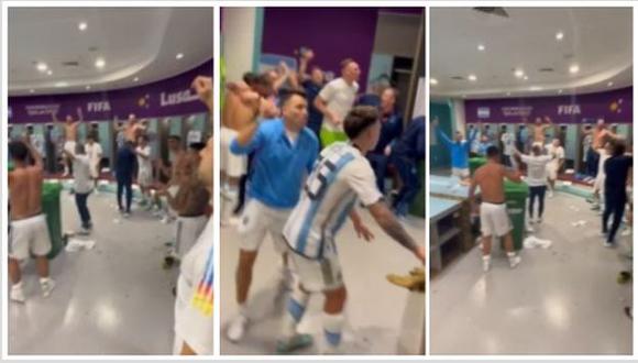 Así fue el festejo de Argentina en el vestuario tras llegar a la final del Mundial. (Captura: Instagram)