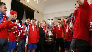 Copa América 2015: Michelle Bachelet recibió en el Palacio de la Moneda a su selección
