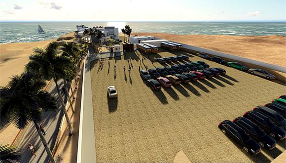 El proyecto Centro de Alto Rendimiento de Surf se ejecuta en la playa de Punta Rocas, obra que contempla una inversión de S/27 millones 376 mil. (Foto: Olas Perú)