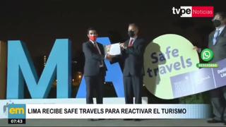 Lima recibió sello Safe Travels y reconocimiento como destino bioseguro