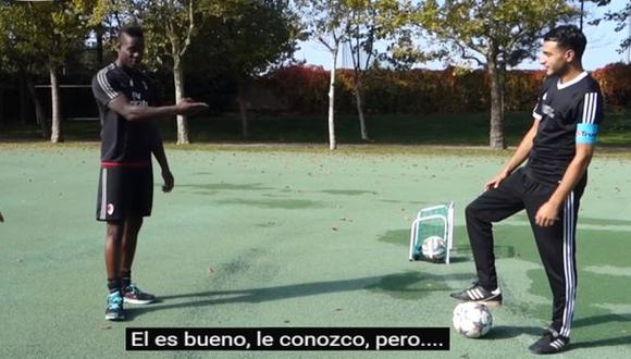 Mario Balotelli vs.  Soufiane Touzani. (Captura)