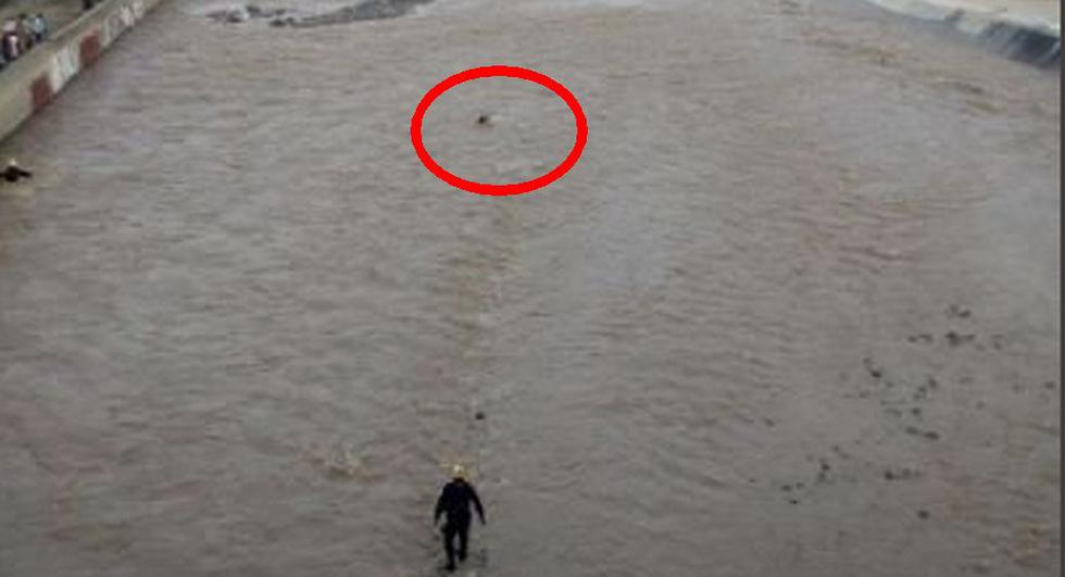 Cercado de Lima: Hombre se salva de morir tras caer al río Rímac. (Municipalidad de Lima)