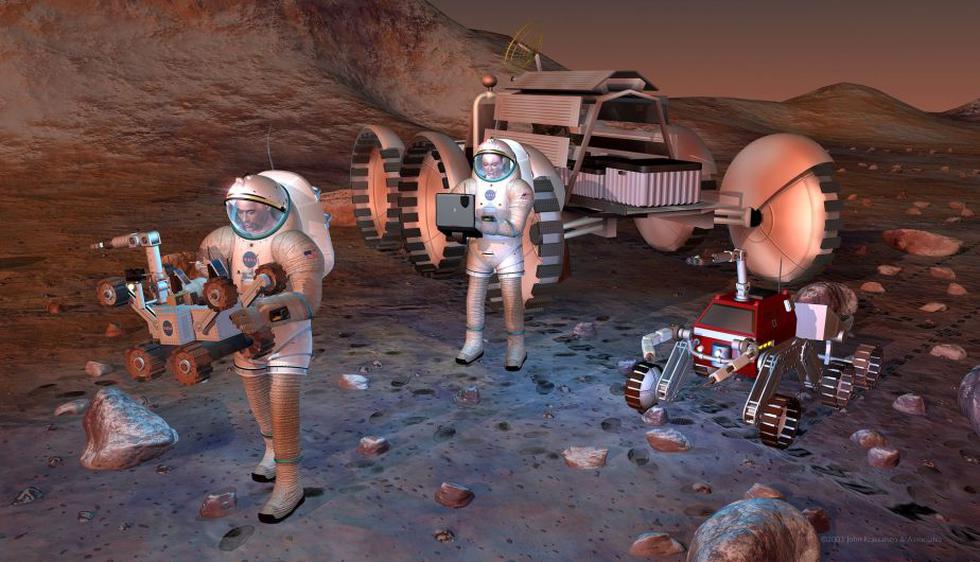 Viajes a Marte. “Para el 2014 habrá aterrizado en Marte naves no tripuladas, aunque ya se estará trabajando en enviar una expedición con humanos”. (Internet)