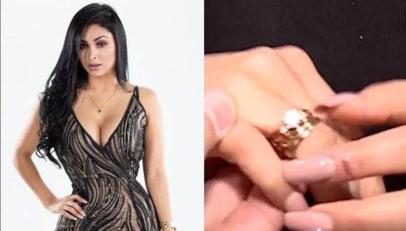 Así luce Pamela Franco el anillo que el cumbiambero le regaló tras cumplir un mes de relación.