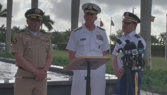 Pronunciamiento del almirante Craig Faller, jefe del Comando Sur, el comando militar estadounidense que atiende asuntos del Caribe y de Centro y Sur América. (Foto: Captura)