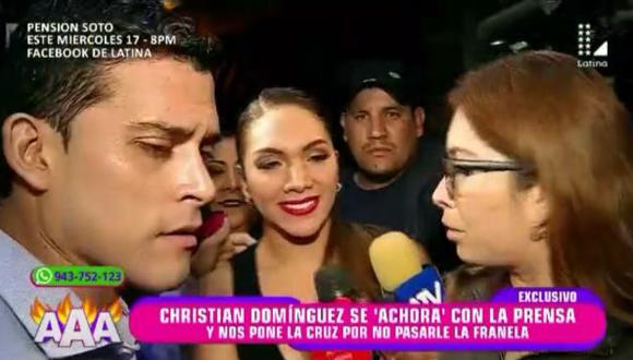 Christian Domínguez se niega hablar con reportera de Amor, amor, amor, y le responde sarcásticamente. (Latina)