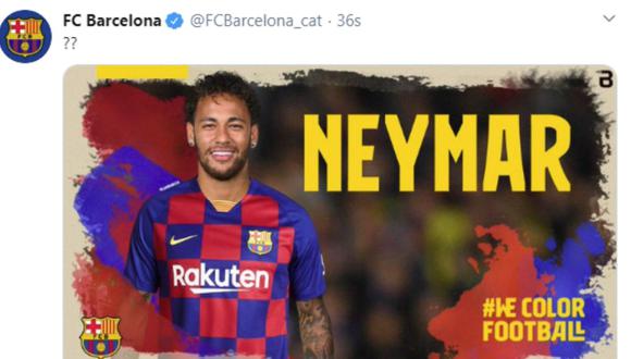 Barcelona anunció el fichaje de Neymar tras sufrir un ataque cibernético que colapsó sus redes sociales