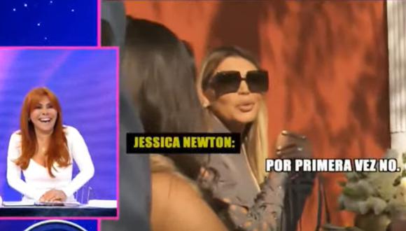 Jessica Newton no quiso declarar para las cámaras de "Magaly TV: La Firme". (Foto: Captura ATV)